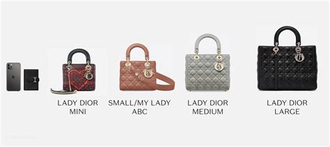 lady dior sizes comparison